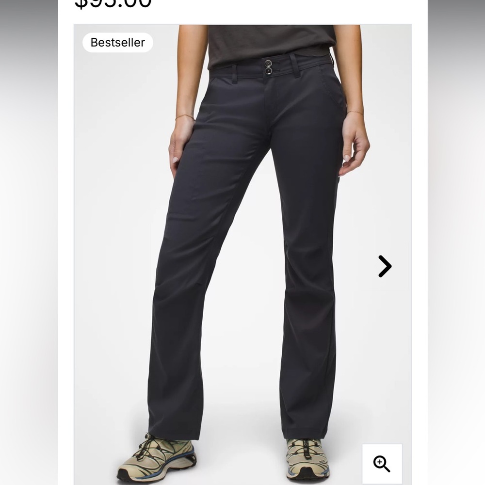 Prana Womens Black Halle Hiking Outdoor Pants Size 6